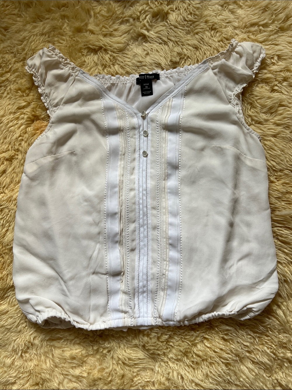 White House Black Market Silk Boho Blouse *some light snags